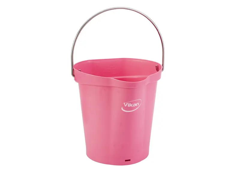 Vikan 56861 emmer met RVS hengsel 12 liter roze