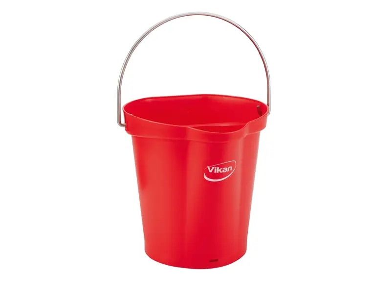 Vikan 56884 emmer met RVS hengsel 6 liter rood