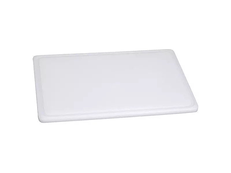 Snijplank kunststof met groef en anti-slip 600x400x20 mm wit