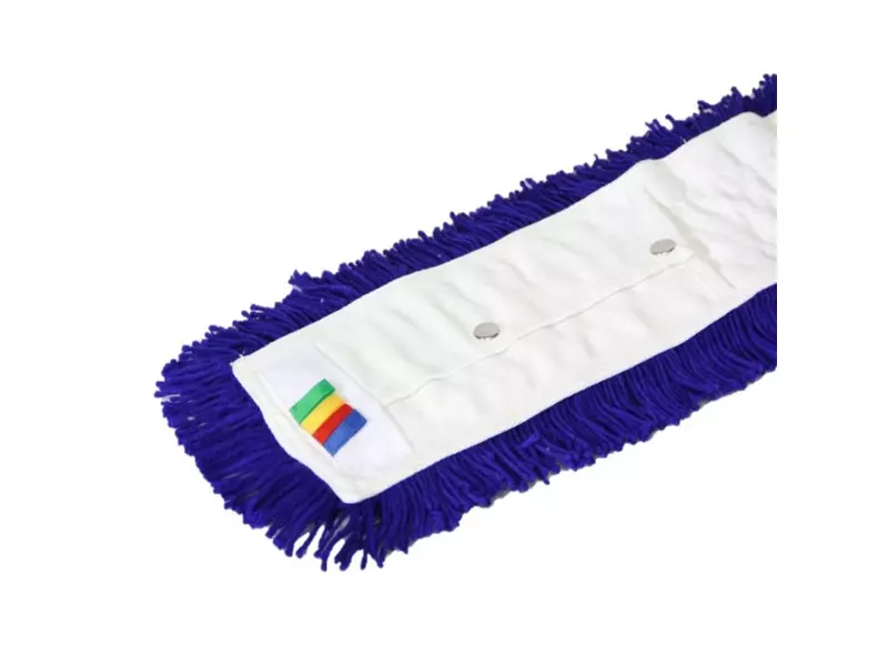 Zwabberhoes met drukknopen acryl 110 cm blauw