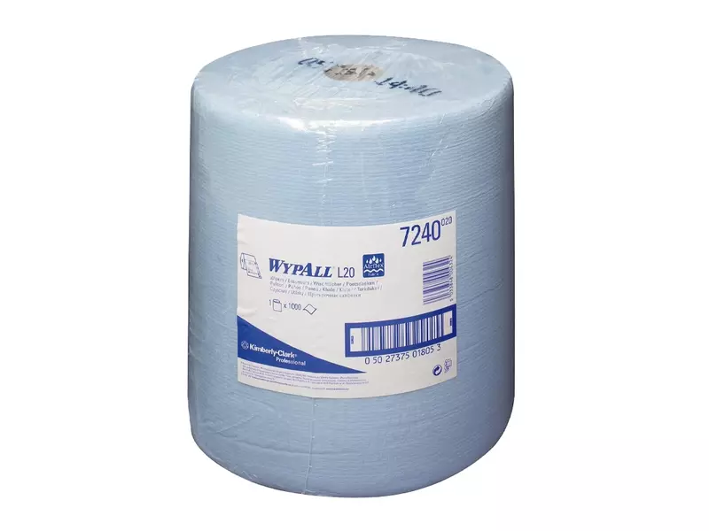 Kimberly-Clark WypAll L20 7240 poetspapier industrierol 1000 vellen blauw