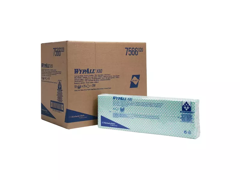 Kimberly-Clark WypAll X80 7566 poetsdoeken interfolded 410x330 mm groen