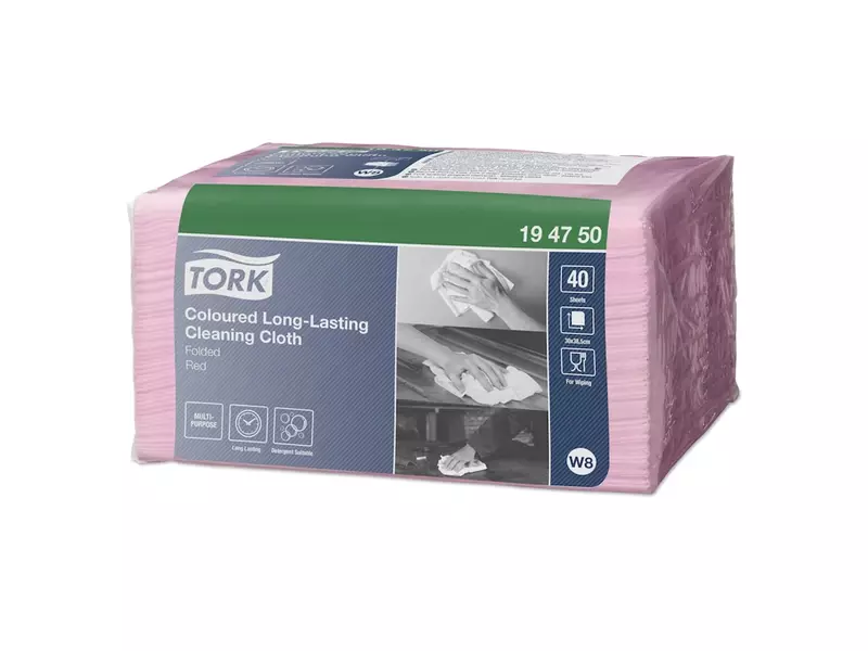 Tork reinigingsdoeken Coloured Long Lasting gevouwen W8 blauw