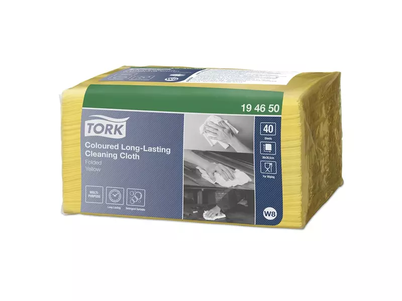 Tork reinigingsdoeken Coloured Long Lasting gevouwen W8 blauw