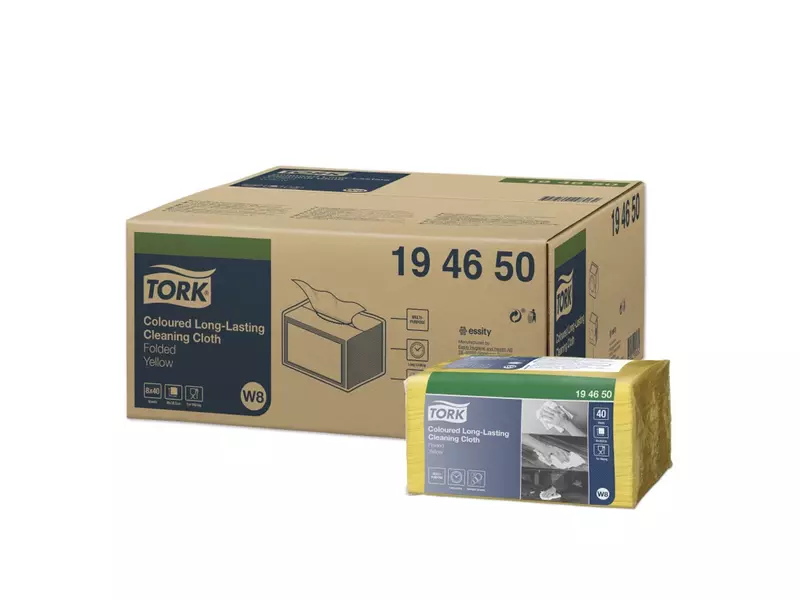 Tork reinigingsdoeken Coloured Long Lasting gevouwen W8 geel