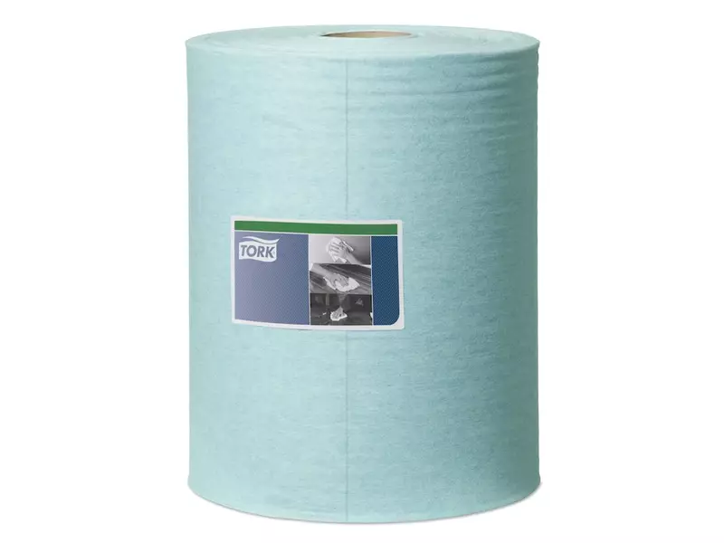 Tork poetsdoekrol Low-Lint Combi Rol 1-laags W1 W2 W3 blauw