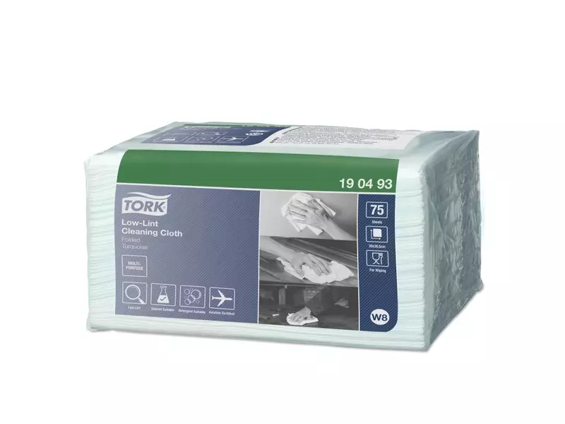 Tork reinigingsdoeken Low-Lint gevouwen 1-laags W8 blauw