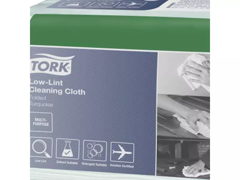 Tork reinigingsdoeken Low-Lint gevouwen 1-laags W8 blauw