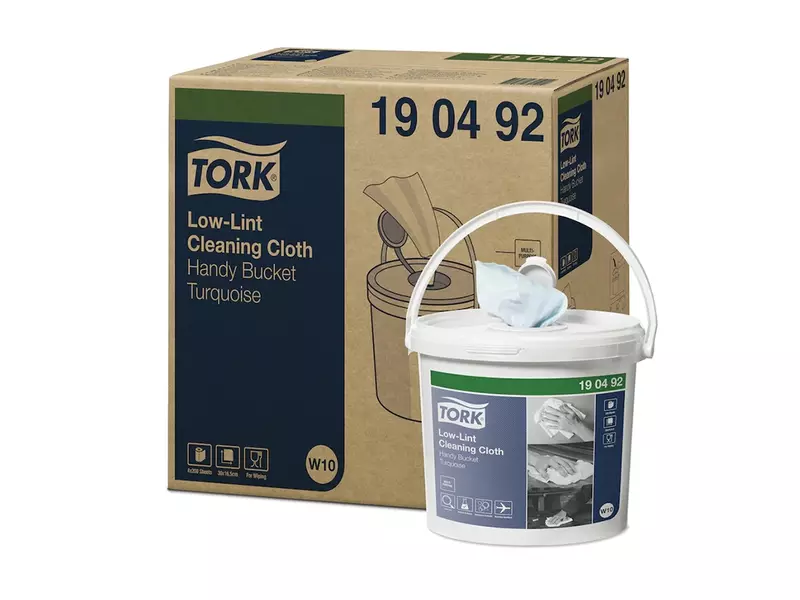 Tork Low-Lint Cleaning Cloth poetsdoekrol in emmer 1-laags blauw