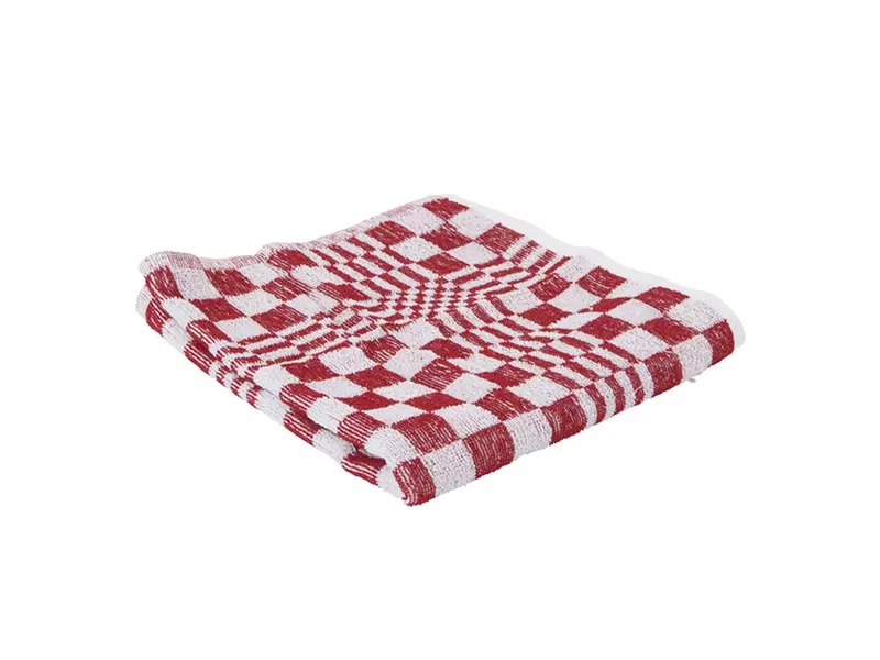 Keukendoek geblokt 50x50 cm rood