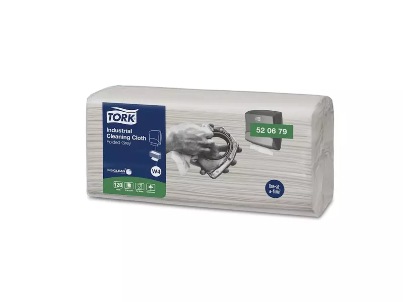 Tork poetsdoeken Industrial Cloth Folded 1-laags W4 grijs
