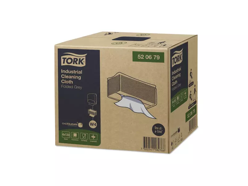 Tork poetsdoeken Industrial Cloth Folded 1-laags W4 grijs
