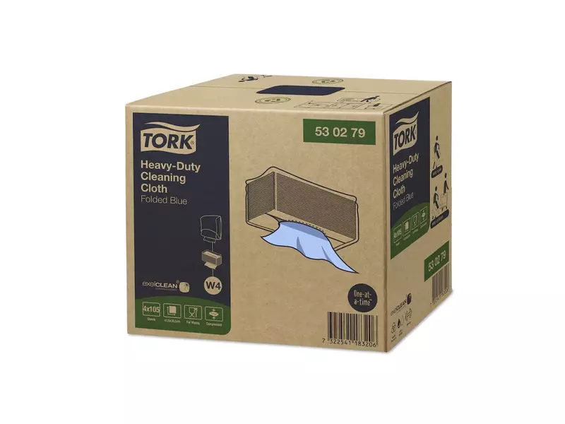 Tork Heavy Duty Cloth Folded poetsdoeken W4 blauw