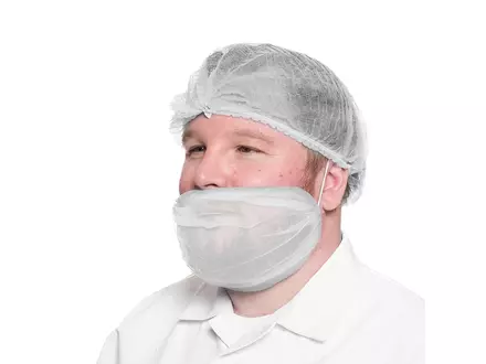 Baardmasker detecteerbaar micromaas nylon super fijne mazen wit