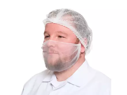 Disposable baardmasker nylon extra fijn micromaas wit