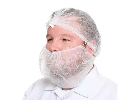 Disposable baardmasker met 2 oorelastieken non-woven polypropyleen wit