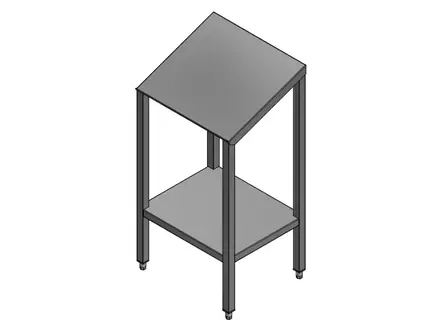 Lessenaar RVS op stelvoeten 600x500x1200 mm