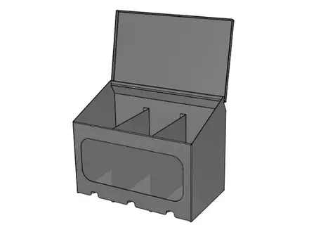 Dispenser RVS zichtvenster voor 3x Nova 38 handschoenen