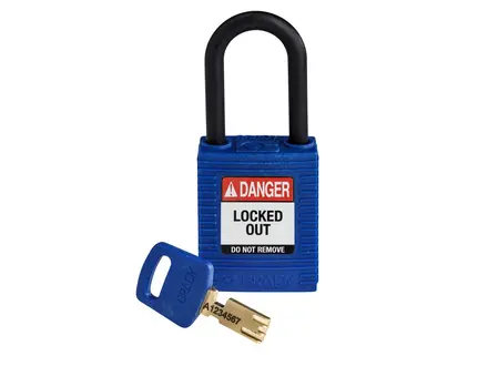 Brady 150366 SafeKey Nylon veiligheidsslot Danger Locked Out blauw