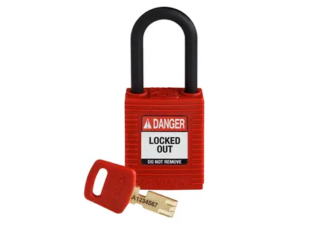 Brady 150342 SafeKey Nylon veiligheidsslot Danger Locked Out rood