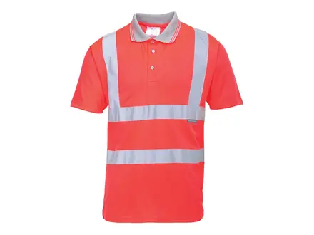 Portwest S477 poloshirt korte mouw Hi-Vis fluo rood