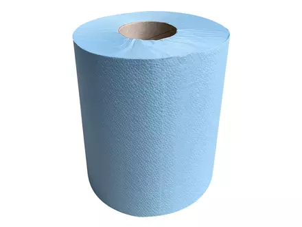 Poetspapier midi 1-laags centerfeed 300 meter blauw