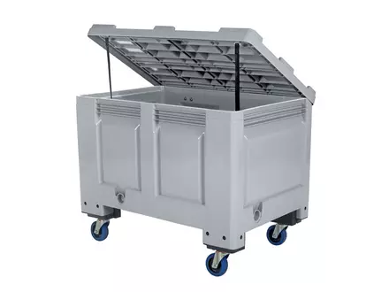 Palletbox 4 zwenkwielen met deksel 1200x800x955 mm 535 liter