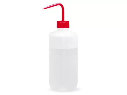 Spuitfles LDPE transparant met gekleurde stijgbuis PP 500 ml rood