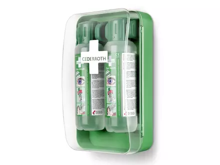 Cederroth 51011040 wandhouder gesloten met 2x oogspoelfles 500 ml