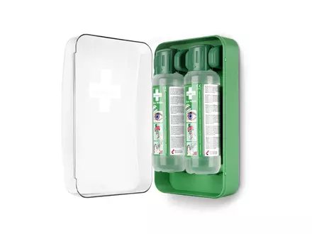 Cederroth 51011040 wandhouder gesloten met 2x oogspoelfles 500 ml