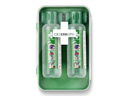 Cederroth 51011040 wandhouder gesloten met 2x oogspoelfles 500 ml