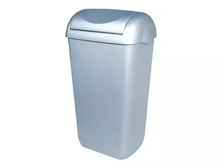 PlastiQline PQSA23M afvalbak met swing deksel kunststof 23 liter RVS look