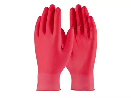 Disposable handschoen nitril ongepoederd 240 mm rood