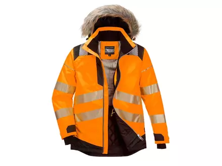 Portwest PW369 Hi-Vis parka zwart/fluo oranje
