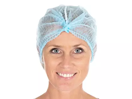 Disposable haarnetjes detecteerbaar wokkel non-woven polypropyleen 60 cm