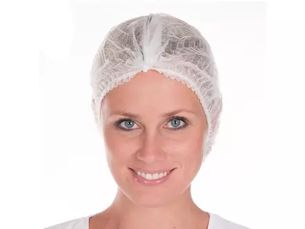 Disposable haarnetjes detecteerbaar wokkel non-woven polypropyleen 60 cm wit