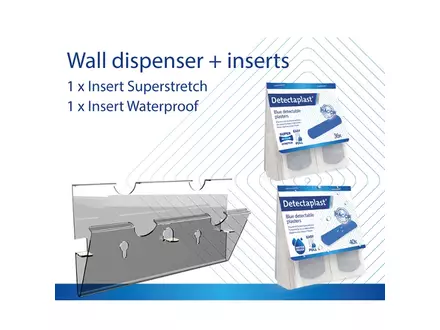 Detectaplast pleisterdispenser Elastic Tear&Wear en Waterproof pleisters detecteerbaar 25x72 mm