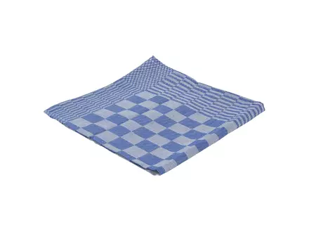 Theedoek geblokt luxe 65x65 cm blauw