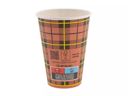 Koffiebekertjes karton 5% coating Ø7,03x9,2 cm 180 ml scotty rood