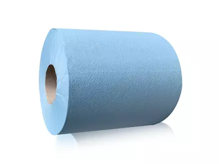Poetspapier midi 1-laags centerfeed 300 meter blauw