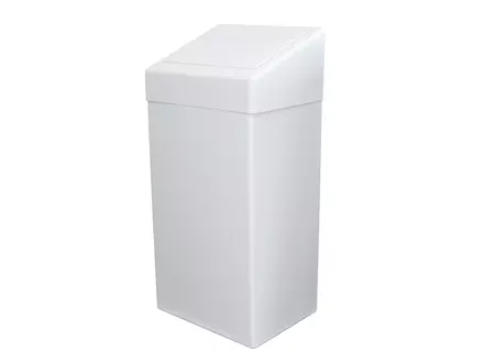Euro Products afvalbak staal met push deksel 50 liter wit