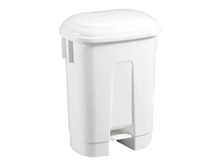 Kunststof pedaalemmer 60 liter wit