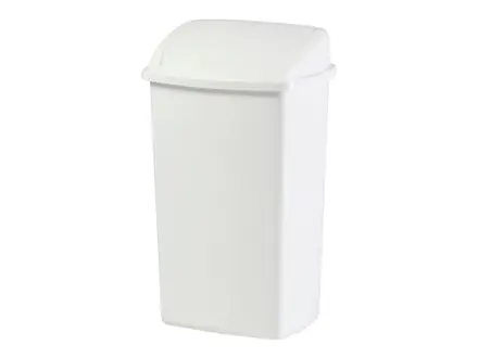 Afvalbak met swingdeksel kunststof 50 liter wit