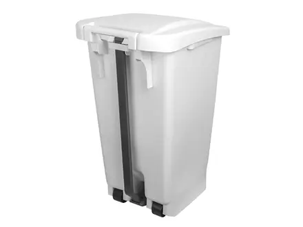 Kunststof pedaalemmer 60 liter wit