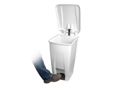 Kunststof pedaalemmer 60 liter wit