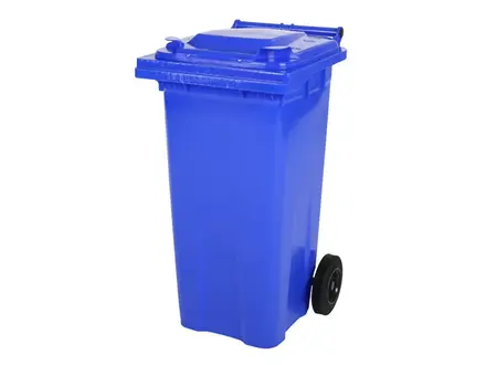Kunststof afvalcontainer 120 liter met twee wielen