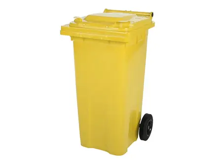 Kunststof afvalcontainer 120 liter met twee wielen