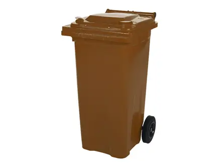 Kunststof afvalcontainer 120 liter met twee wielen
