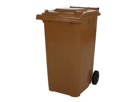 Kunststof afvalcontainer 240 liter met twee wielen