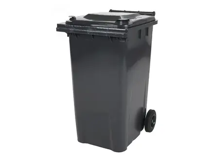 Kunststof afvalcontainer 240 liter met twee wielen